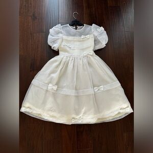 VTG Gorgeous Sylvia Whyte dress Wedding Communion Portrait Sheer Organza SZ 10